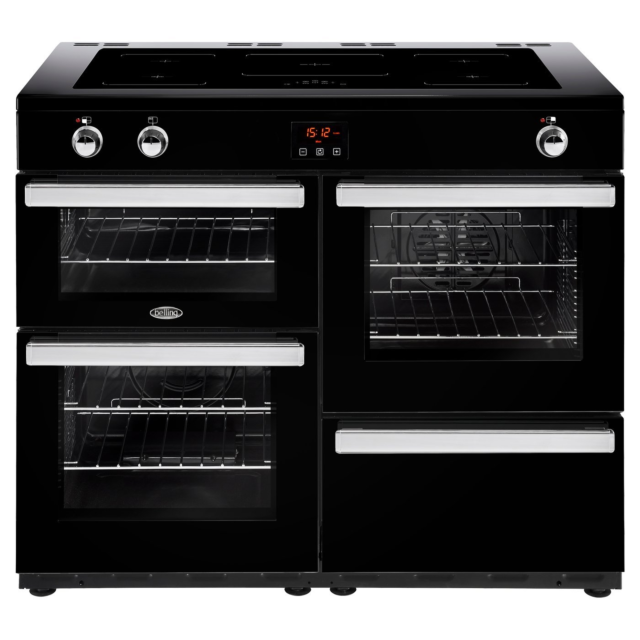 Belling 444444104 110EI 110cm Electric Rangecooker with Double Oven and Induction Hob - Black