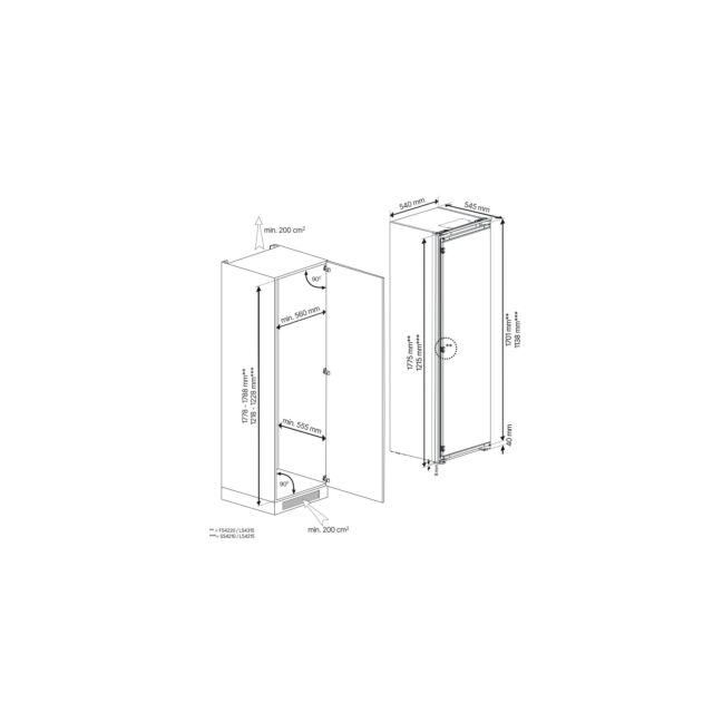 Blomberg FNT4454I 54cm Integrated Frost Free Freezer - White