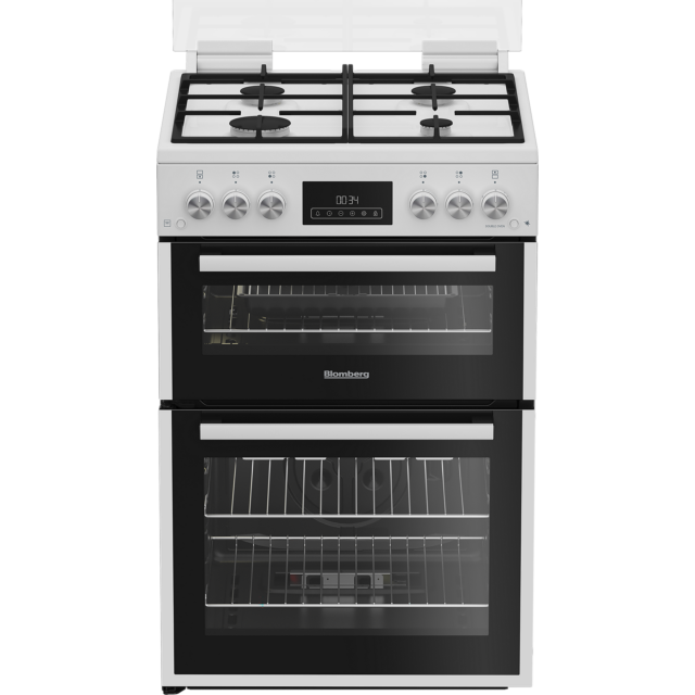 Blomberg GGRN655W  60cm Double Oven Gas Cooker with Gas Hob - White
