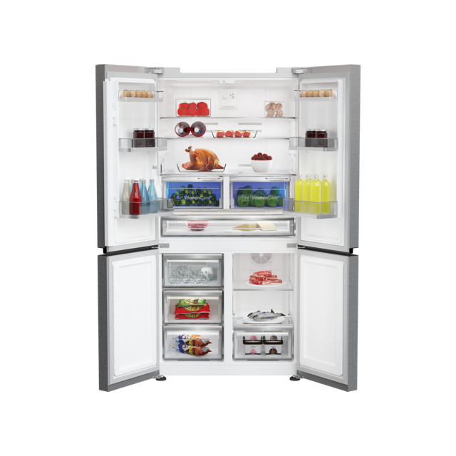 Blomberg KQD114VPX 70.5cm Dual Cooling American Style Fridge Freezer - Brushed Steel