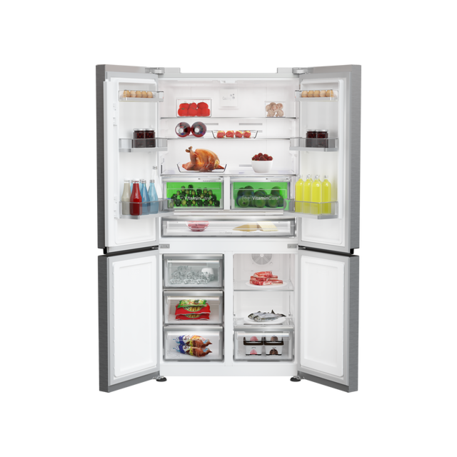 Blomberg KQD114VPX 70.5cm Dual Cooling American Style Fridge Freezer - Brushed Steel
