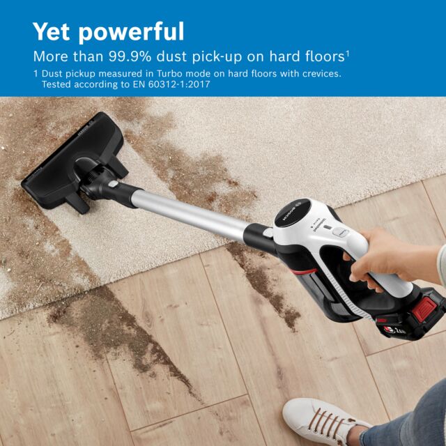 Bosch BCS612GBKIT BCS612GB Unlimited Serie 6 ProHome Cordless Vacuum Cleaner - 30 Minute Run Time - White PLUS Battery