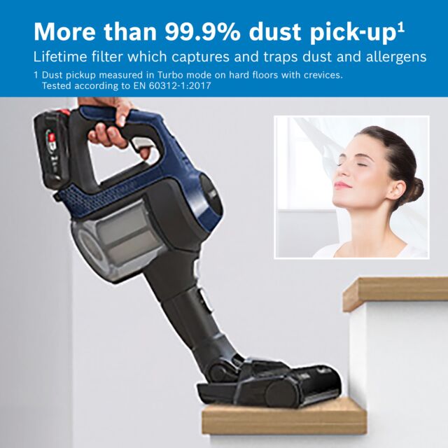 Bosch BCS612GBKIT BCS612GB Unlimited Serie 6 ProHome Cordless Vacuum Cleaner - 30 Minute Run Time - White PLUS Battery