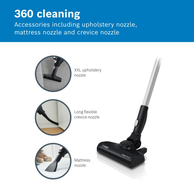 Bosch BCS612GBKIT BCS612GB Unlimited Serie 6 ProHome Cordless Vacuum Cleaner - 30 Minute Run Time - White PLUS Battery