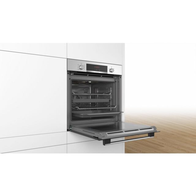 Bosch HBS573BS0B 59.4cm Built In Electric Single Oven with 3D Hot Air - Stainless Steel