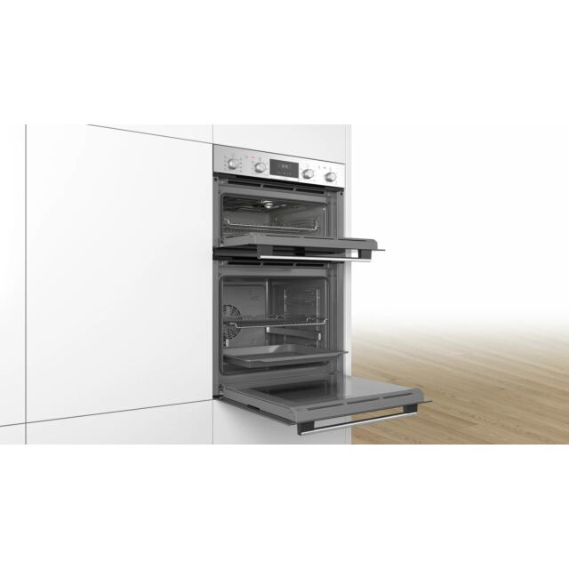 Bosch MBA5350S0B 59.4cm Built In Electric Double Oven - Stainless Steel