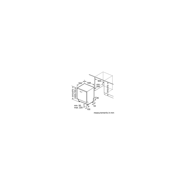 Bosch SMH4HVX14G Series 4 Integrated Dishwasher - 14 Place Settings