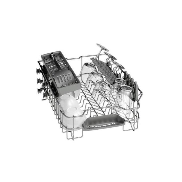 Bosch SPV25CX00G  Slimline, 5 prog, 1 option, Vario baskets, Heat Exchanger drying, 3/6/9hr time delay, 48dB, 9.5L, A+