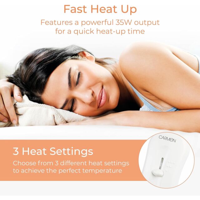 Carmen C81195 Single Heated Electric Under Blanket 