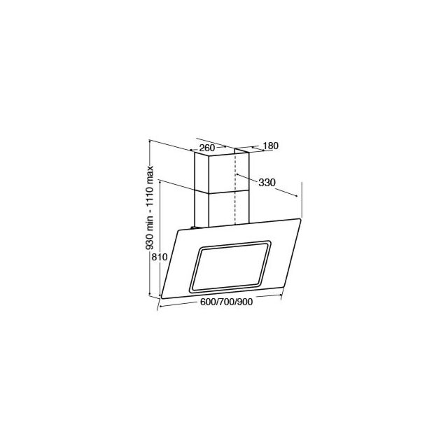 Cda EVA70BL 70Cm Angled Cooker Hood