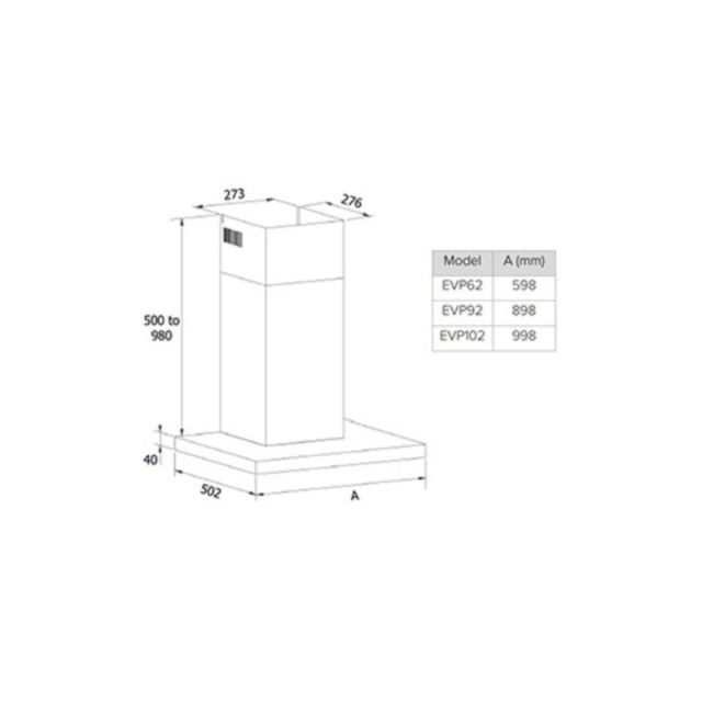 Cda EVP92SS Linear Extractor, Ducted/Re-Circ, 3 Speeds + Intensive, Tc, Black Fascia (Cha40)