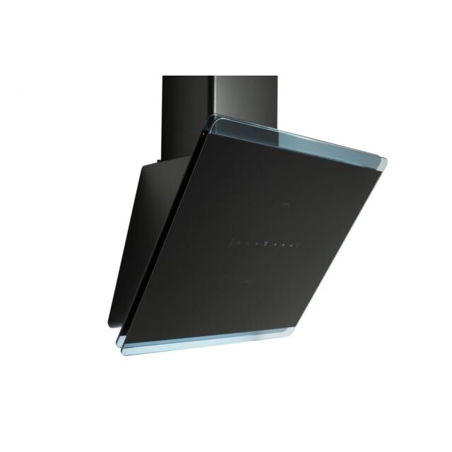 Cda EXG90BL 90cm gesture control angled black glass extractor, TC , LED lights (CHA37)