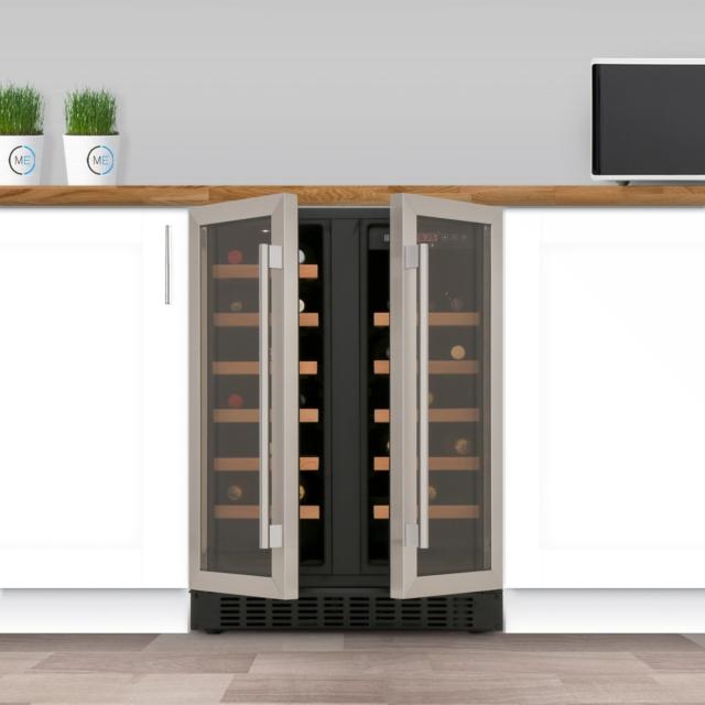 CDA FWC624SS Undercounter Double Door Wine Cooler - Stainless Steel
