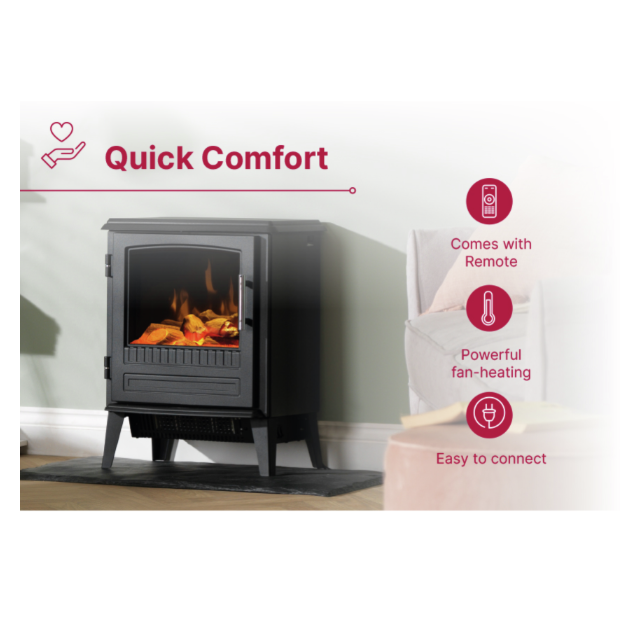 Dimplex BAR20 Bari Stove Fire In Black 