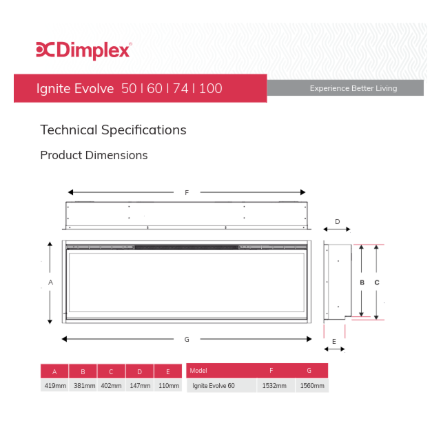 Dimplex EVO1500 Ignite Evolve 60