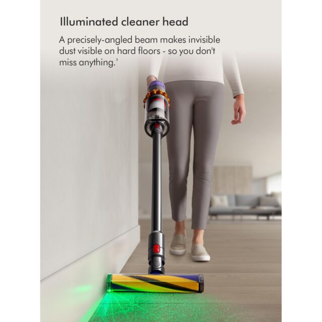 Dyson V15-2024KIT Detect Absolute Cordless Vacuum Cleaner with Advanced Cleaning Accessory Kit - 60 Minutes Run Time - Yellow/Nickel