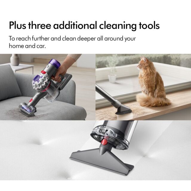 Dyson V8ABS-2023 Cordless Stick Vacuum Cleaner - 40 Minutes Run Time - Silver/Yellow
