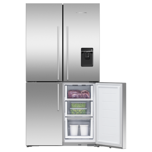 Fisher + Paykel RF605QDUVX1 90.5cm Frost Free Quad Door Fridge Freezer -Stainless Steel