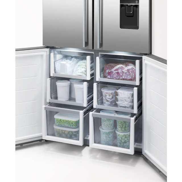 Fisher + Paykel RF605QDUVX1 90.5cm Frost Free Quad Door Fridge Freezer -Stainless Steel