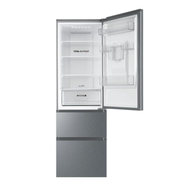 Haier HETR3619FWMG 60Cm Frost Free 60/40 Split Fridge Freezer - Silver