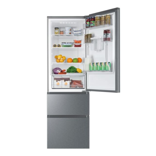 Haier HETR3619FWMG 60Cm Frost Free 60/40 Split Fridge Freezer - Silver