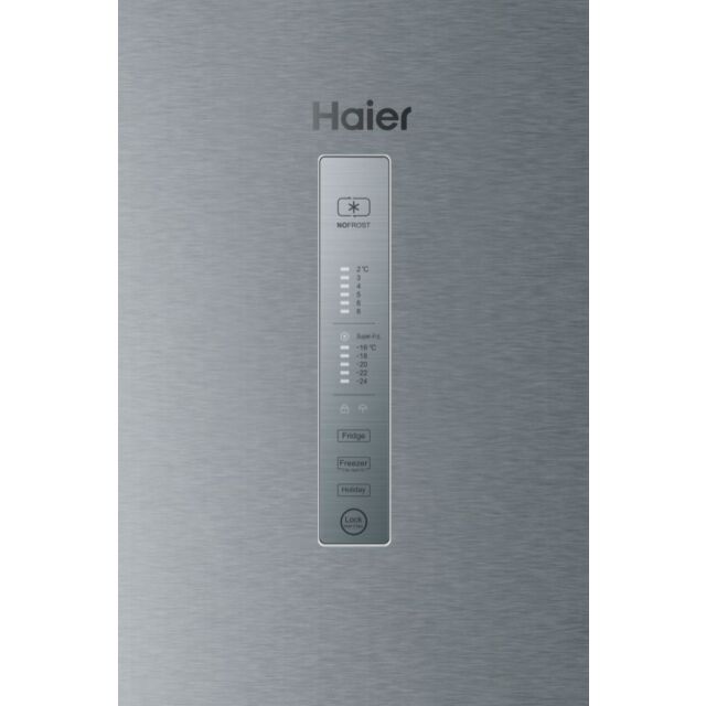 Haier HETR3619FWMG 60Cm Frost Free 60/40 Split Fridge Freezer - Silver