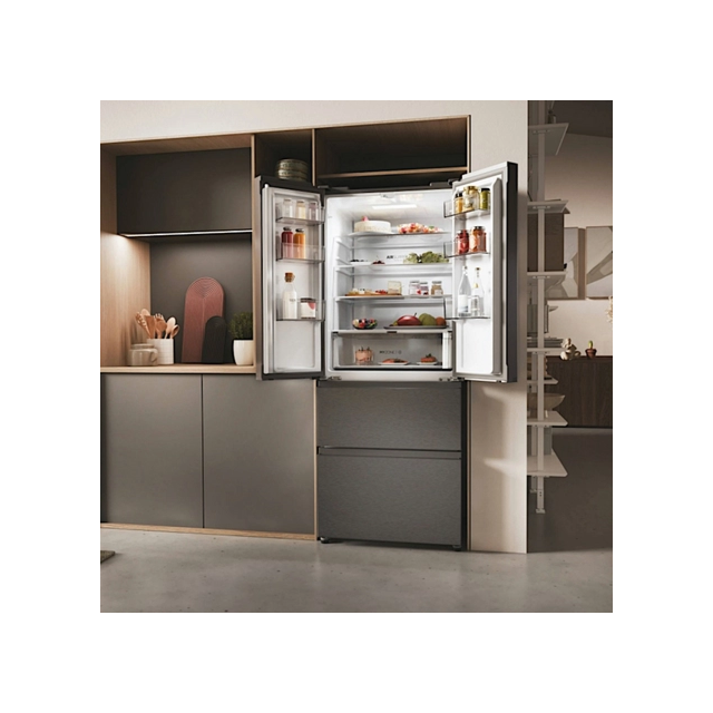Haier HFR3718ENMD 70cm 60/40 Total No Frost Fridge Freezer - Dark Inox