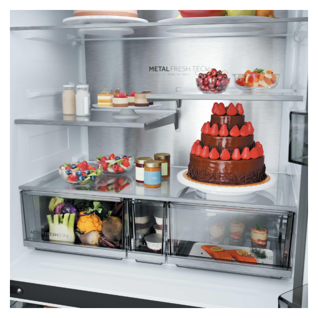 Haier HFR59F18CWMB 90Cm French Series 5 Brushed - Black