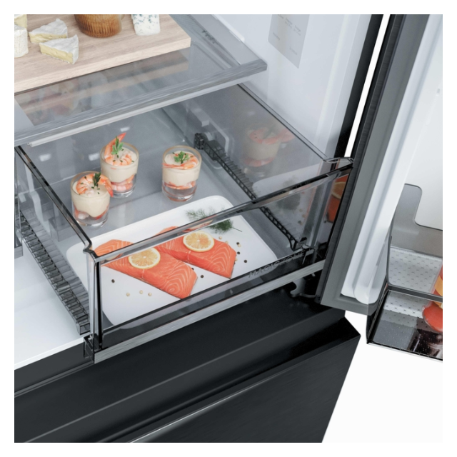 Haier HFR59F18CWMB 90Cm French Series 5 Brushed - Black