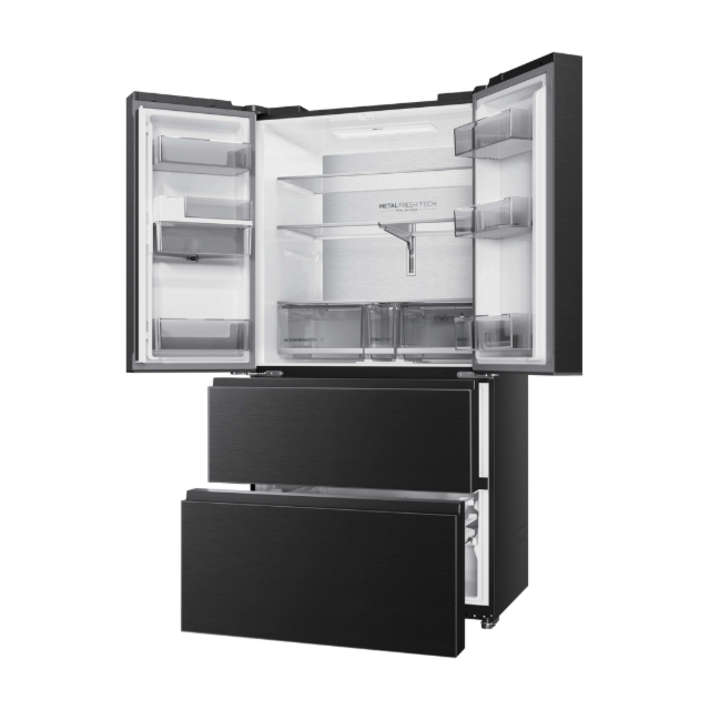 Haier HFR59F18CWMB 90Cm French Series 5 Brushed - Black