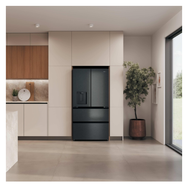 Haier HFR59F18CWMB 90Cm French Series 5 Brushed - Black