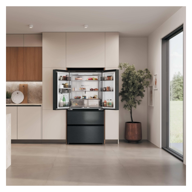 Haier HFR59F18CWMB 90Cm French Series 5 Brushed - Black
