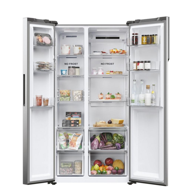 Haier HSR5918DNMP 90.5cm Total No Frost Fridge Freezer - Pt. Inox