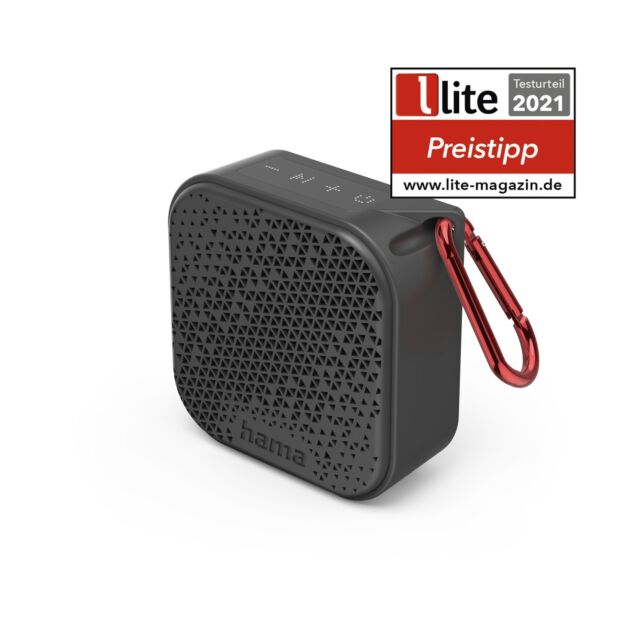 Hama 00173193 Bluetooth Pocket 2.0inch Loudspeaker, Waterproof, 3.5 W, Black