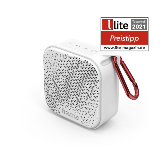 Hama 00173194 Bluetooth Pocket 2.0inch Loudspeaker, Waterproof, 3.5 W, White 