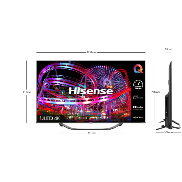 Hisense 65U7HQTUK 65inch 4K UHD HDR QLED Freeview Smart TV