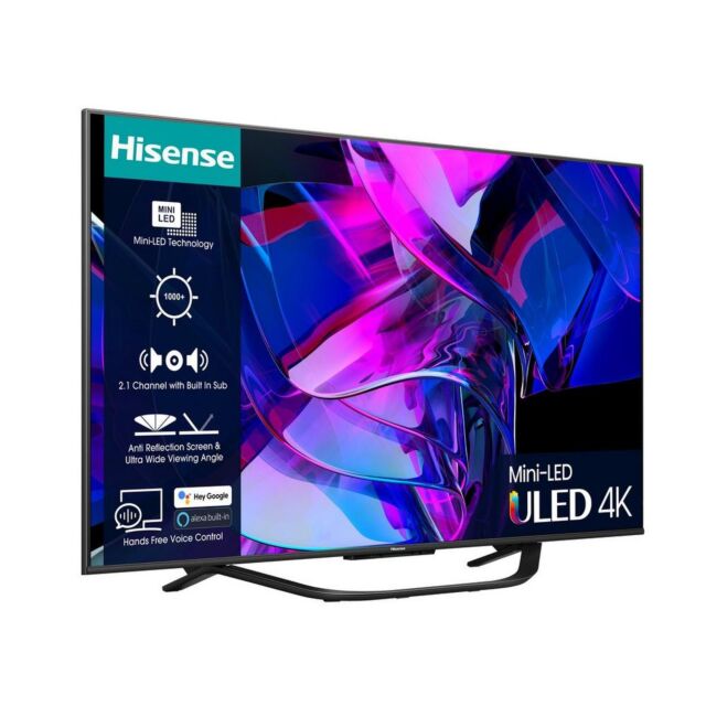 Hisense 65U7KQTUK 65inch 4K Ultra HD Mini-LED Smart TV