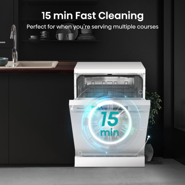 Hisense HS642D90WUK Dishwasher White 14 Place Settings