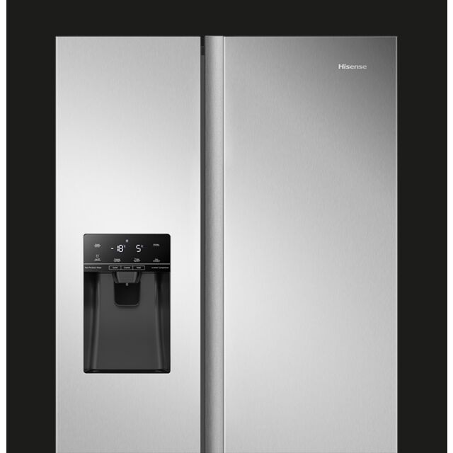 Hisense RS694N4TCF 91cm Frost Free American Style Fridge Freezer - Stainless Steel