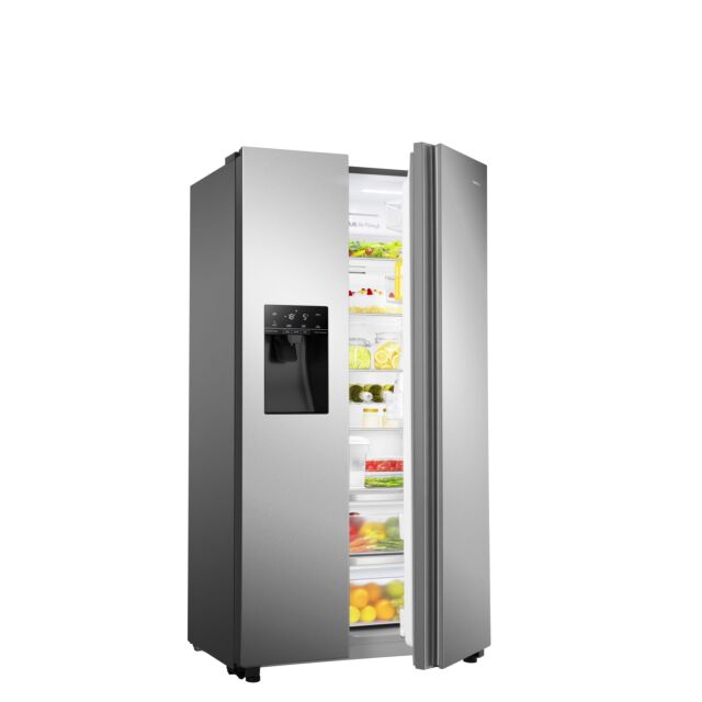 Hisense RS694N4TCF 91cm Frost Free American Style Fridge Freezer - Stainless Steel