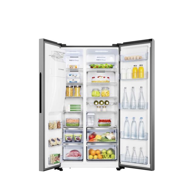 Hisense RS694N4TCF 91cm Frost Free American Style Fridge Freezer - Stainless Steel