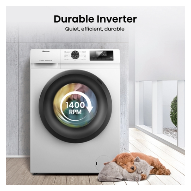 Hisense WF1Q1041BW 10kg 1400 Spin, Steam Washing Machine - White