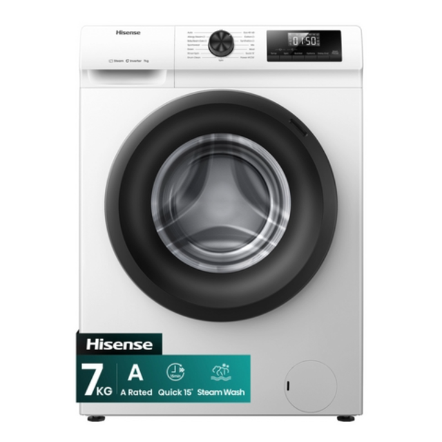 Hisense WF1Q7021BW 7kg 1200 Spin, Steam Washing Machine - White