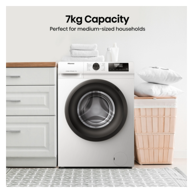 Hisense WF1Q7021BW 7kg 1200 Spin, Steam Washing Machine - White