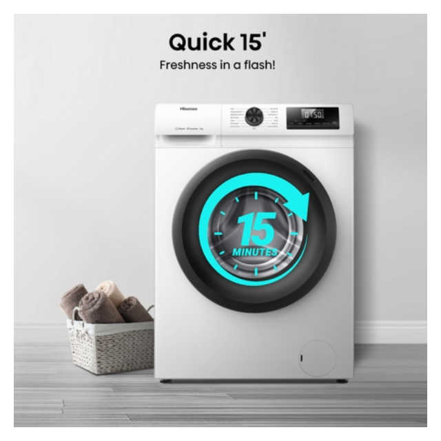 Hisense WF1Q7021BW 7kg 1200 Spin, Steam Washing Machine - White