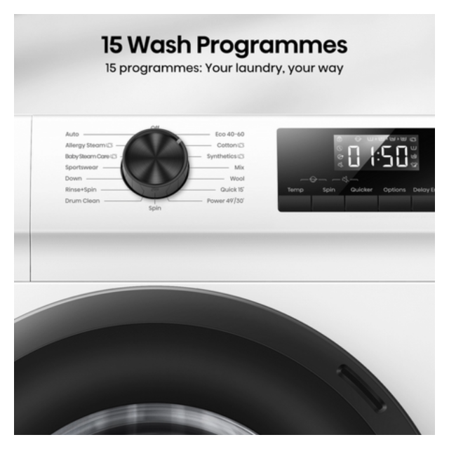 Hisense WF1Q7021BW 7kg 1200 Spin, Steam Washing Machine - White