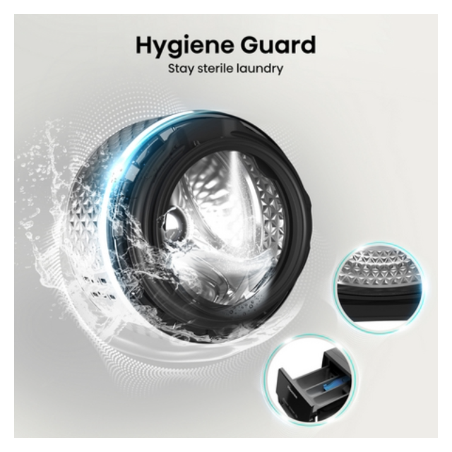 Hisense WF3S1043BB3 10.5Kg 1400 Spin Steam Washing Machine - Black