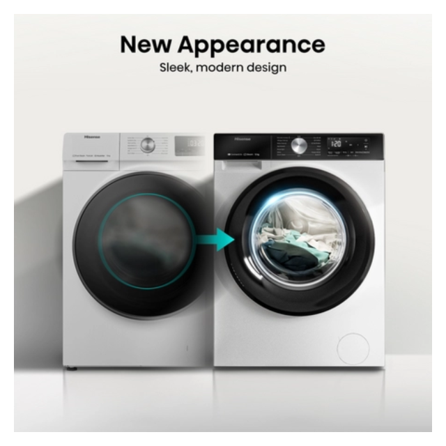 Hisense WF3S1243BW3 12Kg 1400 Spin, Steam Washing Machine - White