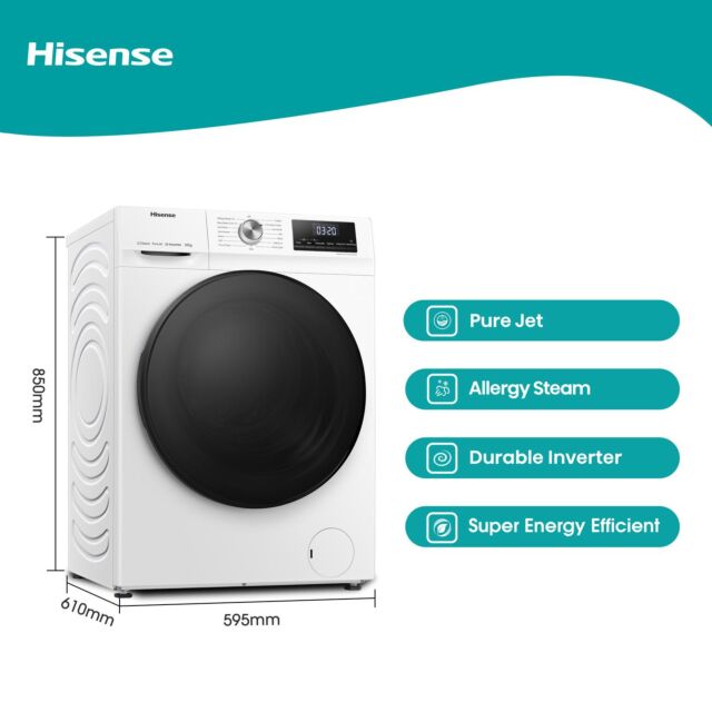 Hisense WFQA1014EVJM 10kg 1400 Spin Washing Machine in White