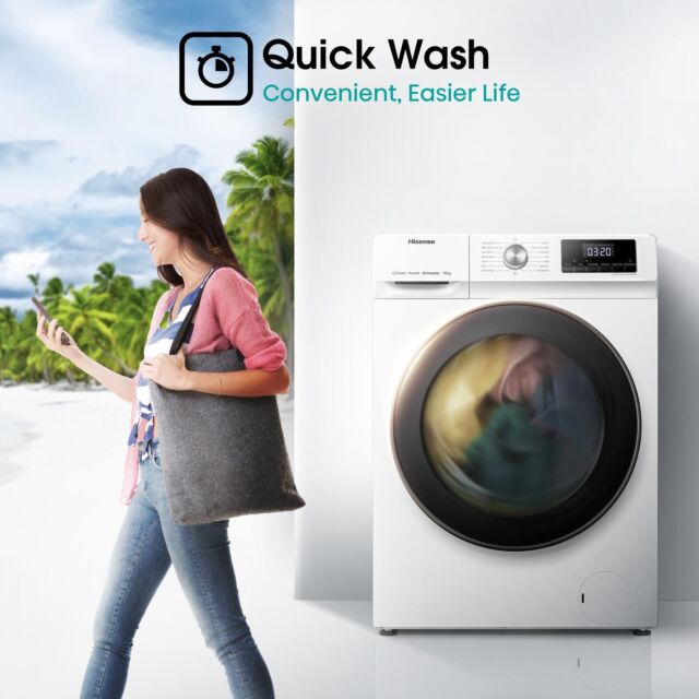 Hisense WFQA1014EVJM 10kg 1400 Spin Washing Machine in White